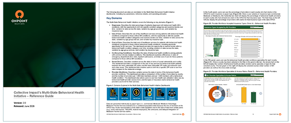 A montage of three thumbnail-sized screenshots from Onpoint's 2026 Collective Impact Reference Guide